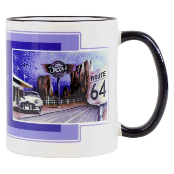 Pixel-Art Tasse im 8-bit Design als Geschenkidee ‚Route 64‘, 330 ml