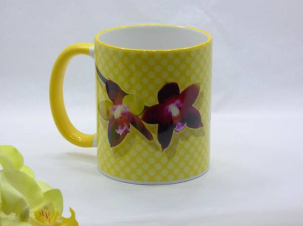 Orchideen Kaffeebecher Keramik Phalaenopsis bedruckt