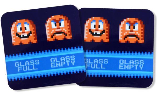 Retro Arcade Gaming Glasuntersetzer Glass Full Glass Empty