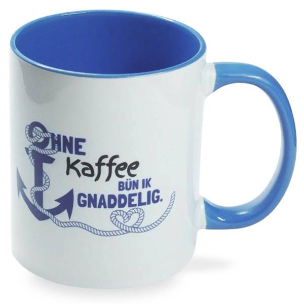 Maritimer Kaffeebecher mit norddeutschem Spruch