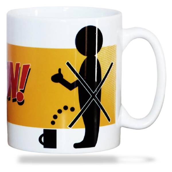 Verrückte Tasse ‘Nicht in den Kaffee pinkeln’, Kaffeebecher originell und auffällig, 300ml