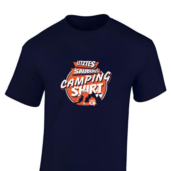 Herren Camper T Shirt mit Spruch ‚Letztes sauberes Camping Shirt‘ | Lustiges Geschenk für Campingfreunde