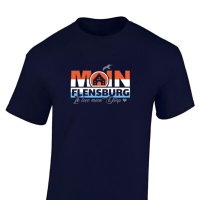 Herren Flensburg T Shirt mit Spruch und Wahrzeichen | Einzigartige Flensburg Geschenke | 100% Baumwolle