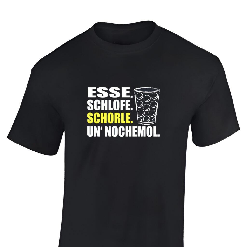 Herren Pfalz T Shirt mit Pfälzer Schorleglas und Spruch - Fördeblau