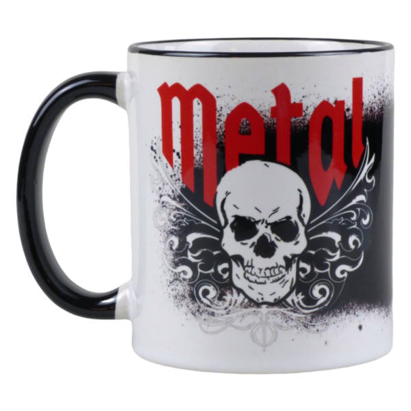 Heavy Metal Tasse mit Totenkopf-Motiv aus Keramik
