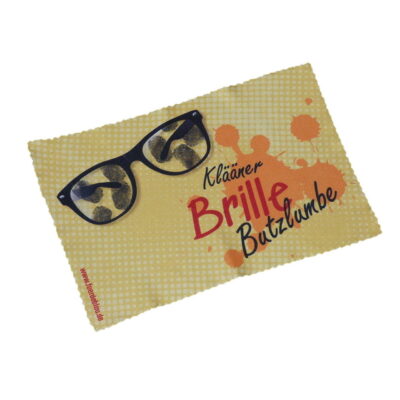 Mikrofaser Brillenputztuch mit Pfälzer Spruch “Klääner Brillebutzlumbe”