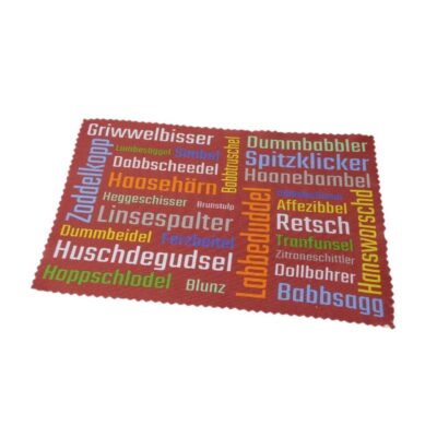 Mikrofaser Glasreinigungstuch mit pfälzischen Schimpfwörtern