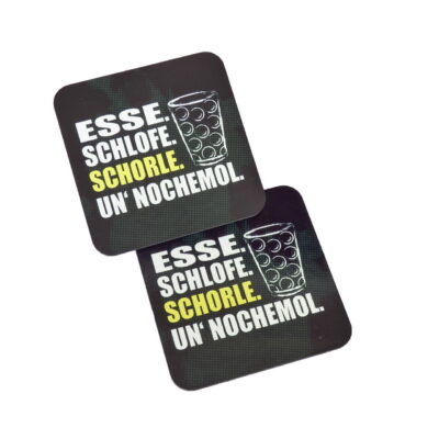 Lustige Dubbeglas Geschenke Untersetzer mit Spruch auf Pfälzisch | Pfälzer Geschenkartikel | 2er Set | Holz