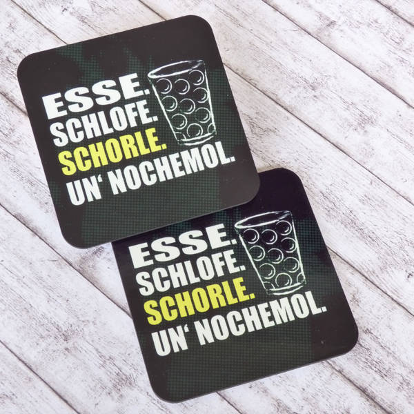 2er Set lustige Untersetzer für Gläser mit Spruch