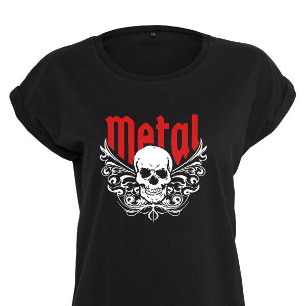 Rockiges Heavy Metal Shirt Damen mit Totenkopf | Cooler Heavy Metal Fanartikel als Geschenk