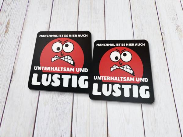 2er Set lustige Untersetzer für Gläser