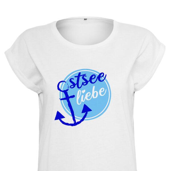 Ostsee Liebe Damen T Shirt mit Anker  | Maritime Ostseegeschenke | 100% Baumwolle