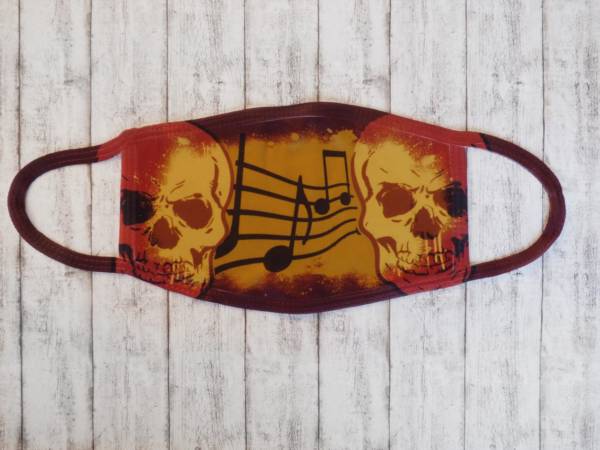 Mund- Nasenmaske / Alltagsmaske im Totenkopf Musik Style