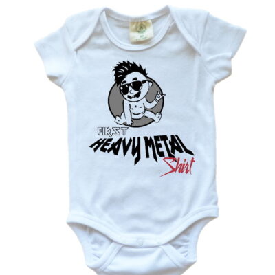 Babybody lustig bedruckt ‘First Heavy Metal Shirt’