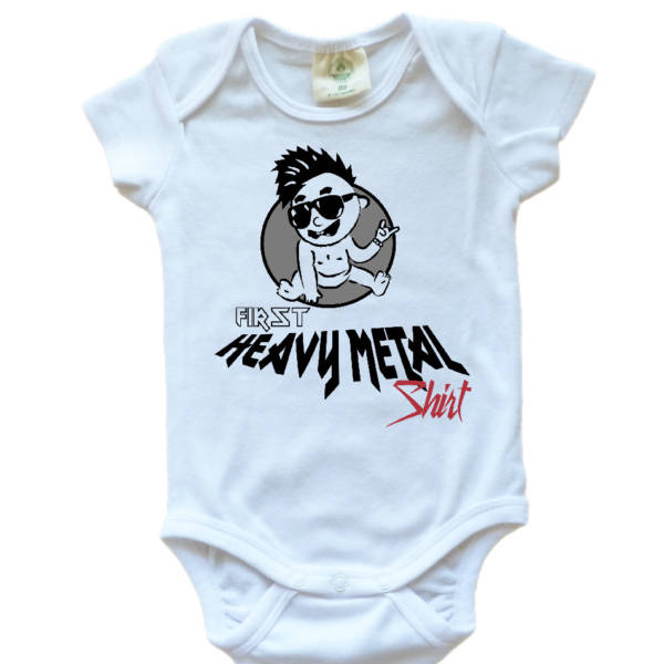 Babybody lustig bedruckt ‘First Heavy Metal Shirt’