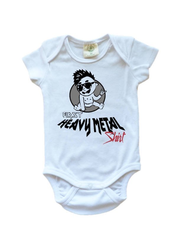 Babybody lustig bedruckt 'First Heavy Metal Shirt'
