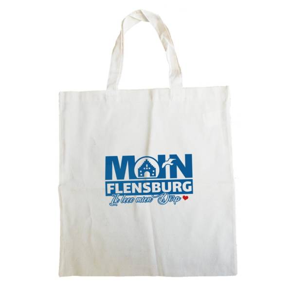 Baumwolltasche zum Einkaufen „Moin Flensburg ik leev mien Dörp“
