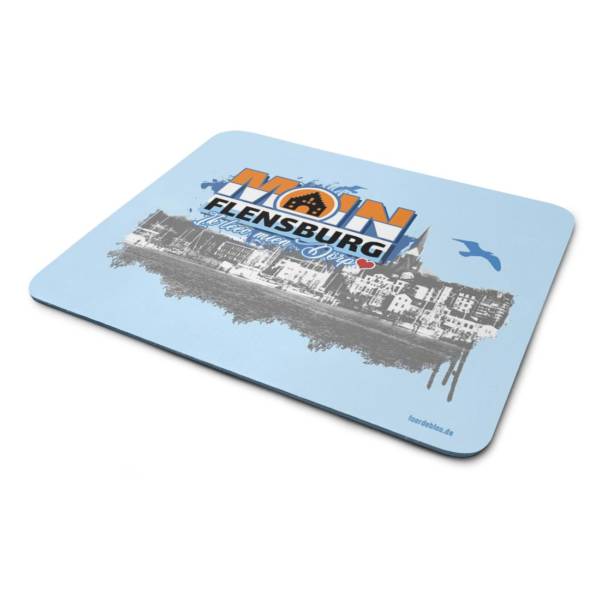 Mousepad mit Flensburger Hafen Motiv als Geschenk „Moin Flensburg ik leev mien DÃ¶rp“