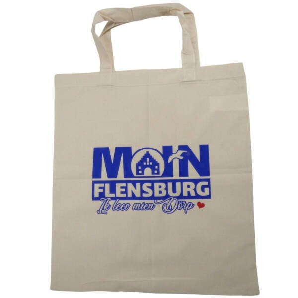 Baumwolltasche zum Einkaufen “Moin Flensburg ik leev mien Dörp”