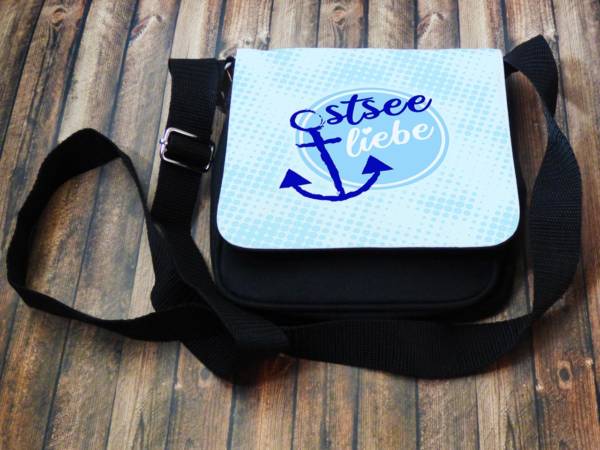 Kleine maritime Schultertasche im Anker Ostsee Liebe Design