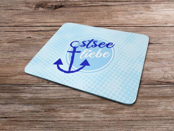 Mousepad maritim Ostsee Liebe mit Anker Motiv