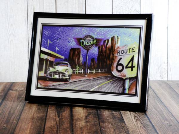 Commodore 64 Pixel-Art Deko Wandbild im schwarzen Rahmen