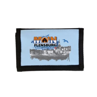 Kleine Geldbörse mit Klettverschluss und “Moin Flensburg” Motiv