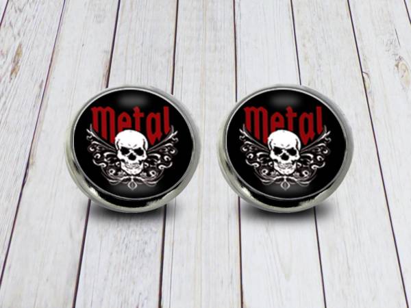 Heavy Metal Ohrschmuck Totenkopf mit Tribals