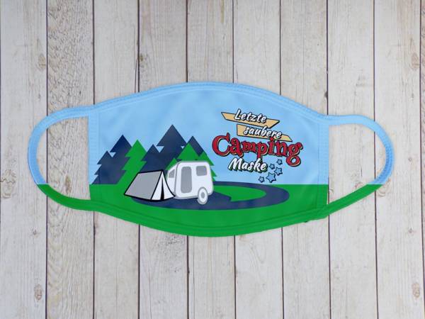 Lustige Mund-Nasen Bedeckung Camping