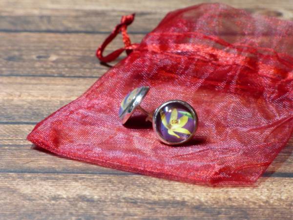 Orchideen Blüten Modeschmuck Ohrstecker für Damen