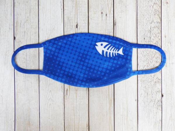 Communitymaske blau mit Fischgräte