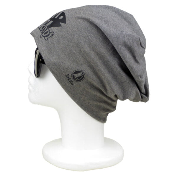 Hipster Long Beanie maritim mit Fischkopf