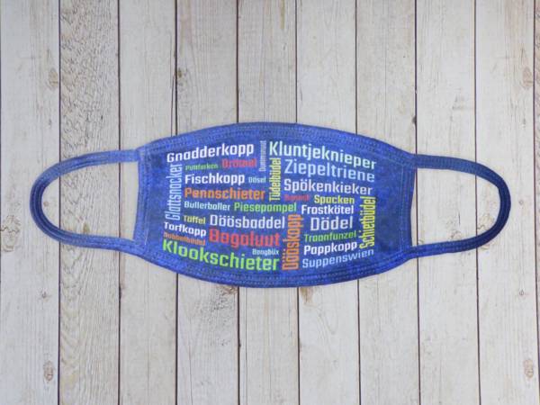 Lustige Mund-Nasen-Maske mit norddeutschen Schimpfwörtern
