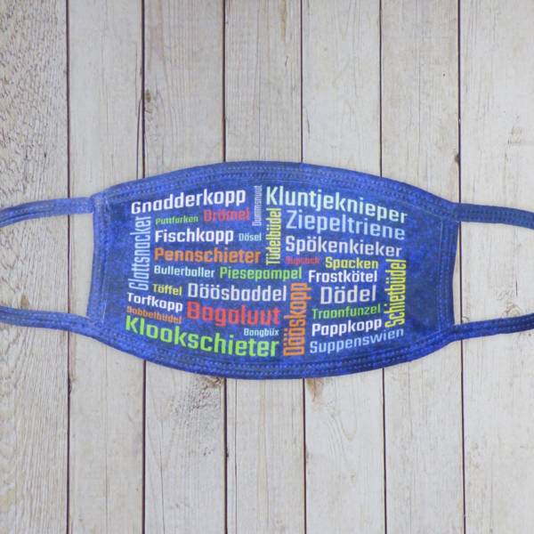 Lustige Mund-Nasen-Maske mit norddeutschen Schimpfwörtern