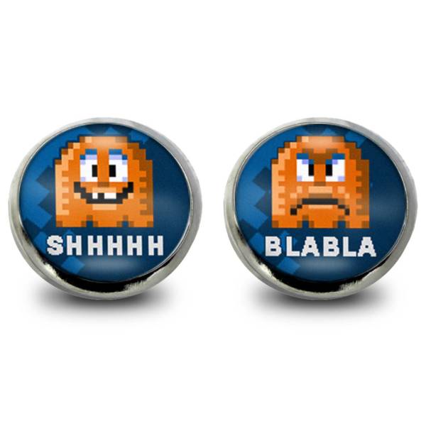 Witziges Geschenk für Frauen mit Pixel-Art / Lustige Ohrringe mit Spruch / Modeschmuck aus Edelstahl