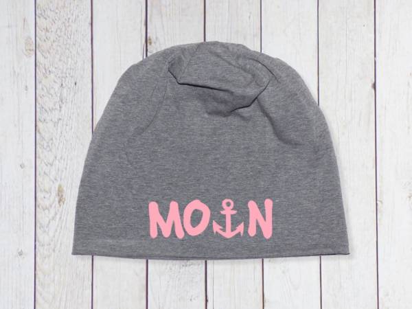Moin Beanie in Rosa mit Anker