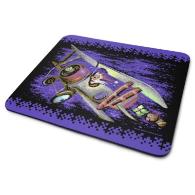 Mousepad Computerzubehör im 8bit C-64 Pixel-Art Style | Weihnachtliches Motiv ‘Santa can fly’