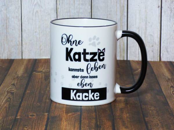 Lustige Katzentasse mit Spruch