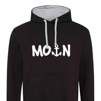 Moin Hoodie maritim mit Anker | Typisch Norddeutsch | Unisex Kapuzenpullover
