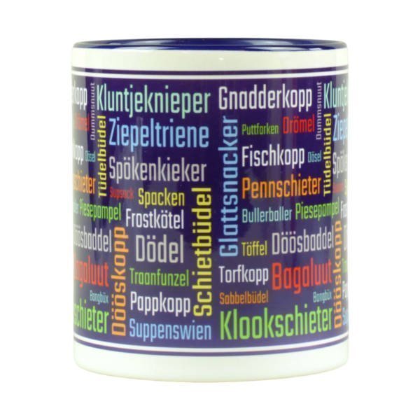 Kaffeebecher mit Schimpfwörtern auf Norddeutsch