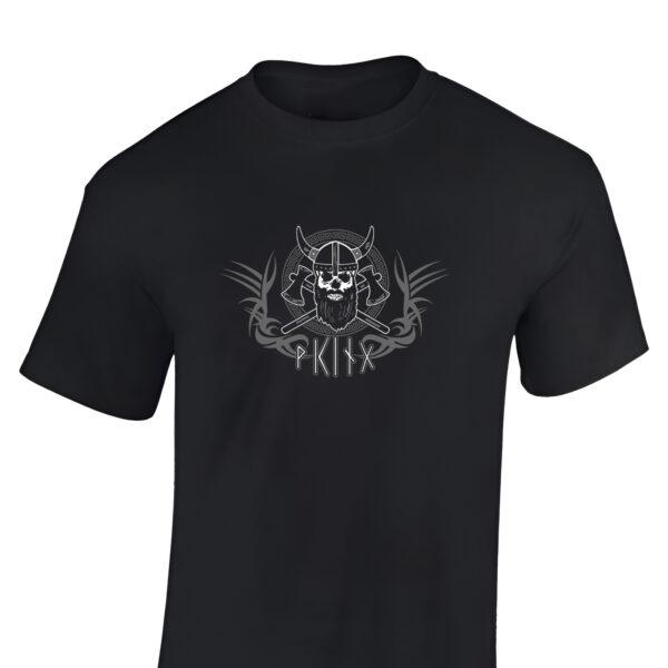 Cooles Wikinger T Shirt Herren mit Krieger und Runen | Wikinger Merch für Männer | 100% Baumwolle