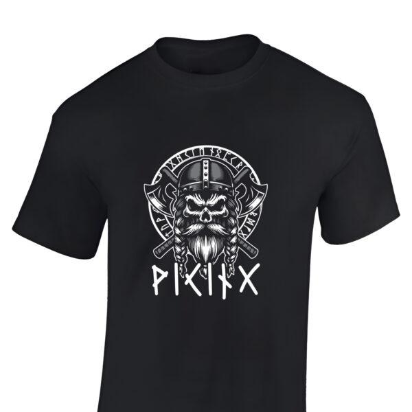 Cooles Wikinger T Shirt Herren mit Krieger und Runen | Wikinger Merch für Männer | 100% Baumwolle