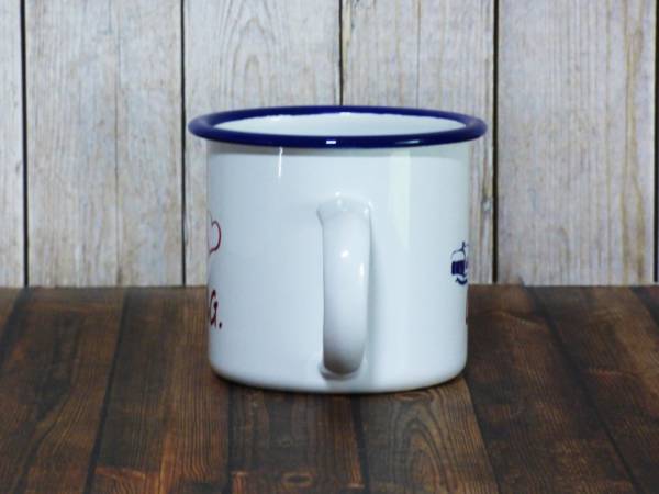 Becher mit Camping-Spruch