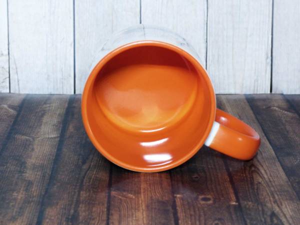 Keramiktasse zweifarbig orange