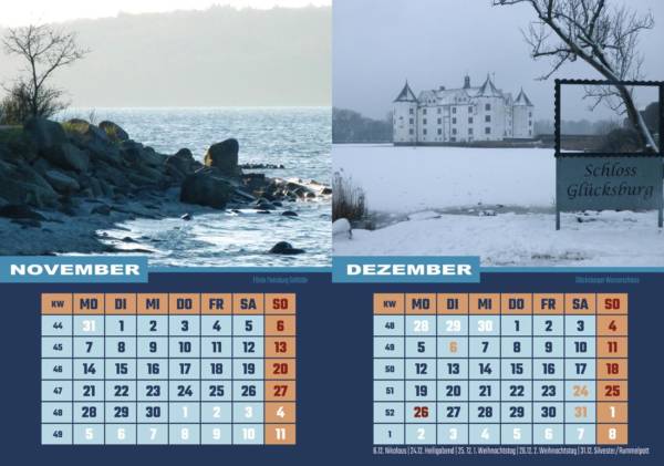 Fördeblau Kalender November und Dezember