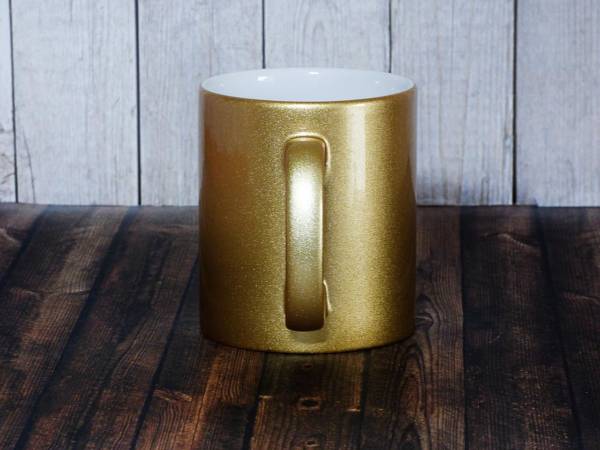 Glitzertasse goldfarben