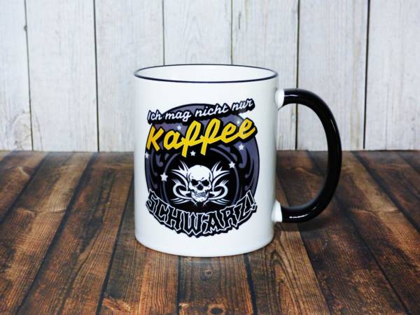 Schwarzer Kaffee Tasse lustig