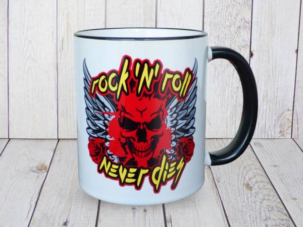 Rock'n Roll Tasse im Totenkopf-Design