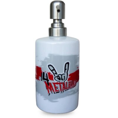 Cooler Seifenspender mit Metal Hand | Pommesgabel und Spruch