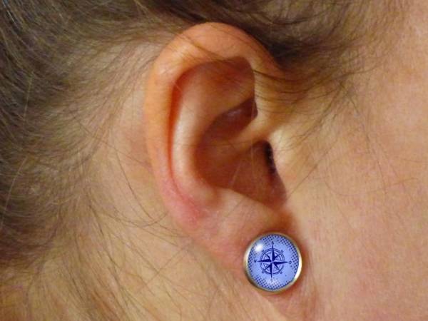 Maritime Ohrstecker mit Kompassrose
